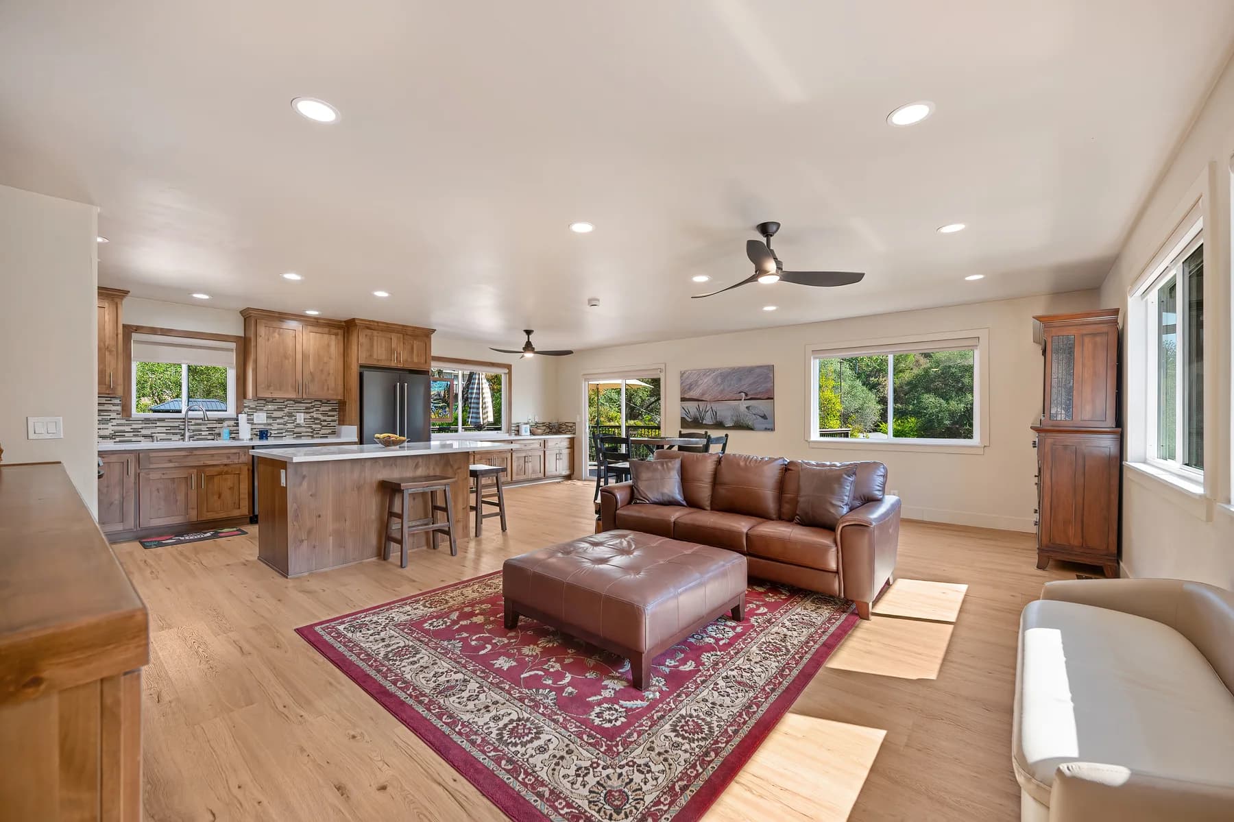Living room opening toward the kitchen at 153 Russell Rd, Auburn