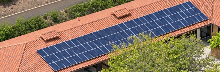 Roof and solar-panel detail
