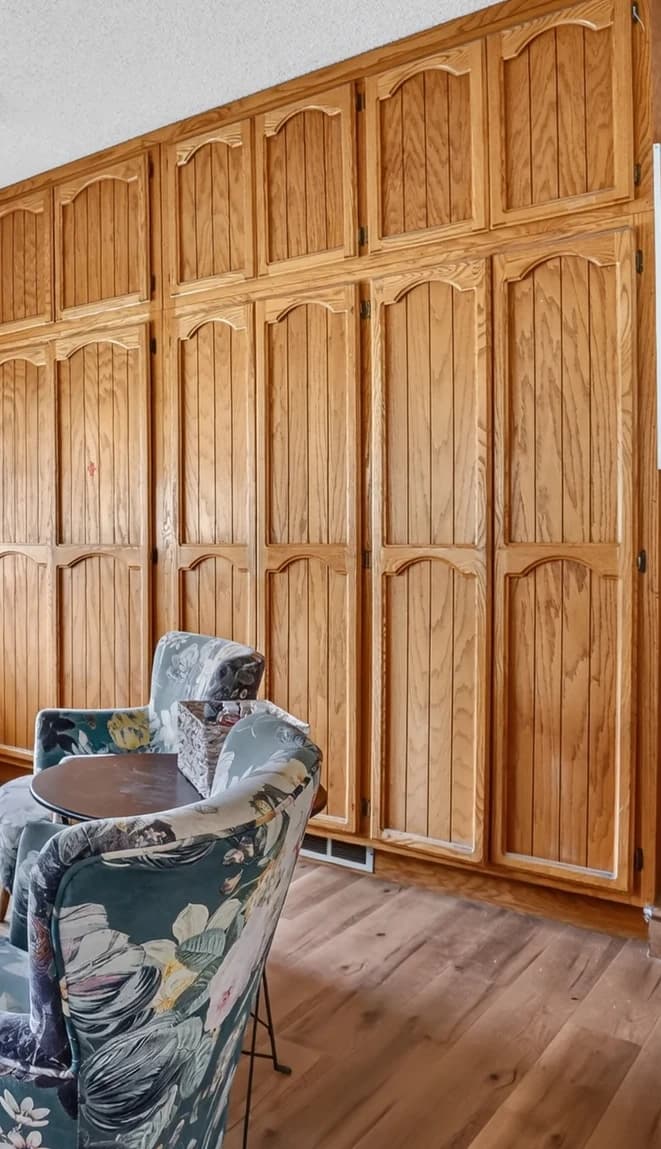 Wood cabinetry detail
