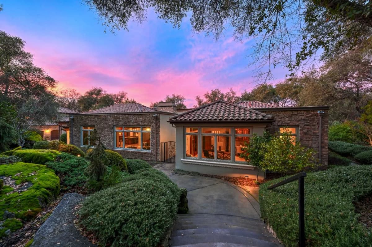 Luxury exterior at twilight
