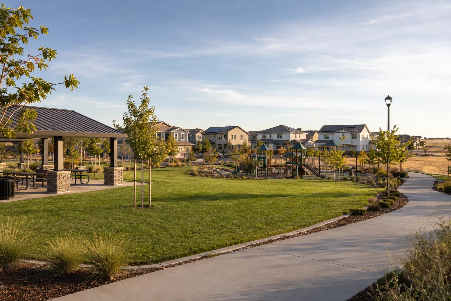 Representative West Roseville park and trail setting near newer residential villages