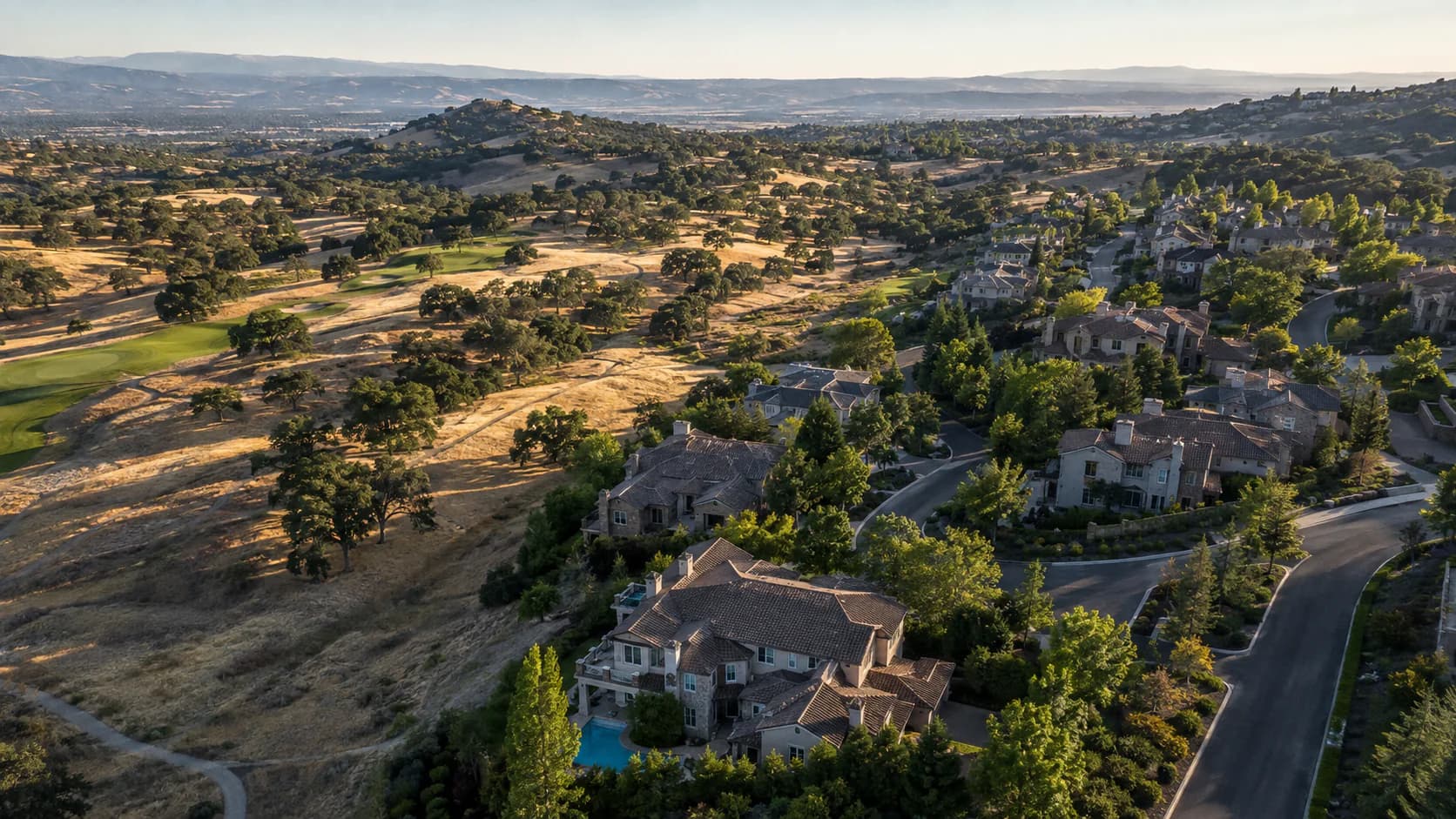 Representative Serrano-style villages woven through oak-dotted El Dorado Hills terrain