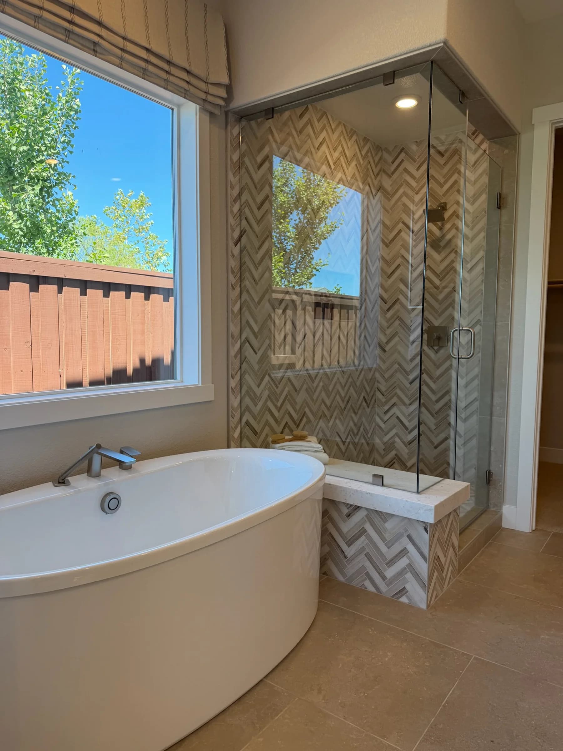 Primary bathroom in submitted model-home imagery associated with Heritage Trails