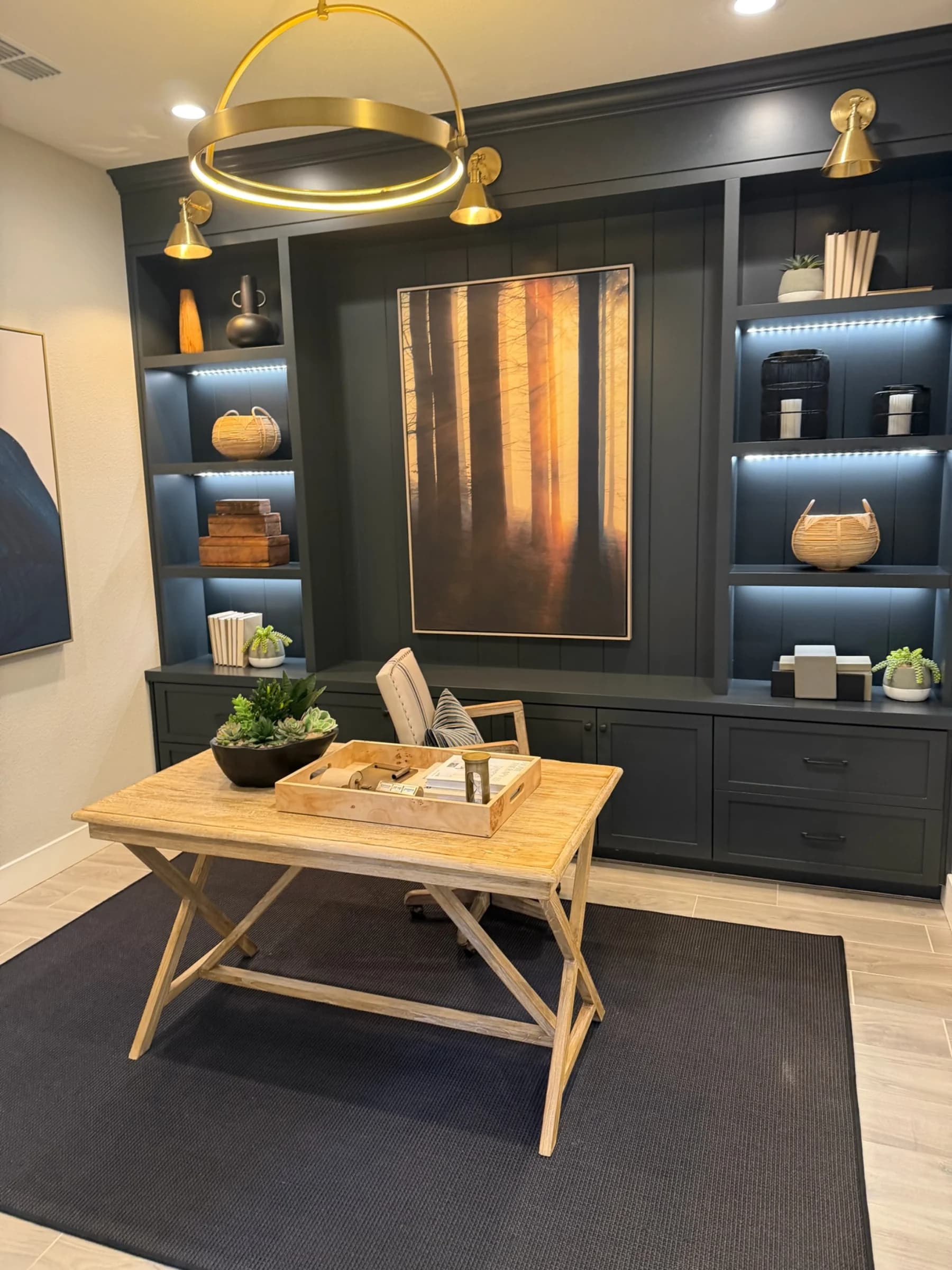 Home office in submitted model-home imagery associated with Oak Trails