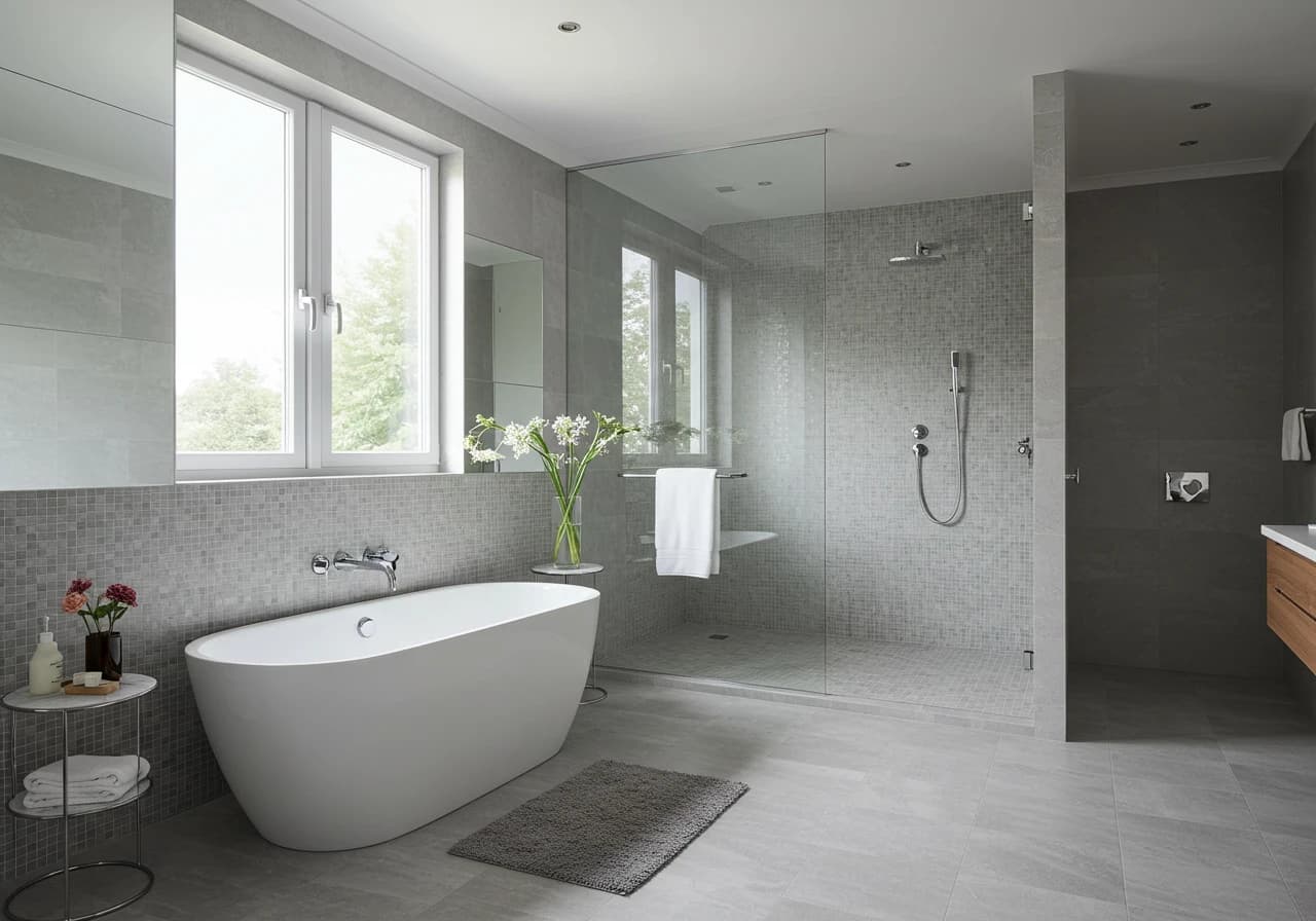 Spa-like primary bathroom Granite Bay - marble countertops glass shower