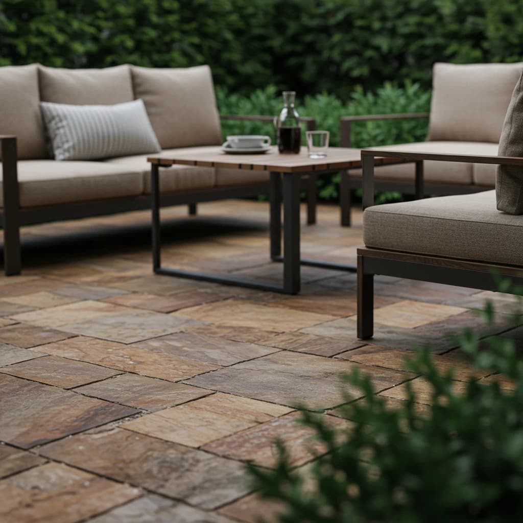 Representative landscaped patio and outdoor seating area